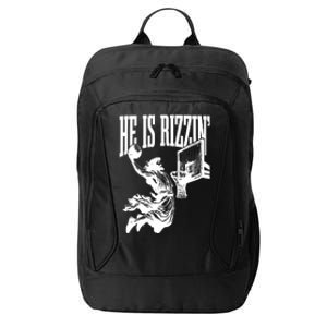 He Is Rizzin Funny Jesus Basketball City Backpack