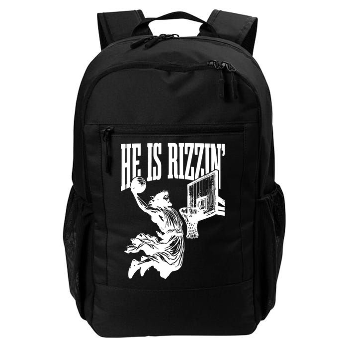 He Is Rizzin Funny Jesus Basketball Backpack