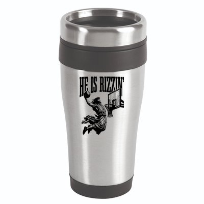 He Is Rizzin Funny Jesus Basketball 16oz Travel Tumbler