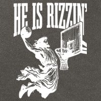 He Is Rizzin Funny Jesus Basketball Cotton Canvas Backpack