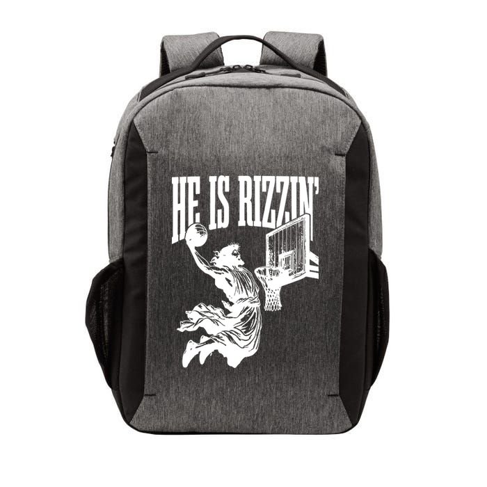 He Is Rizzin Funny Jesus Basketball Vector Backpack