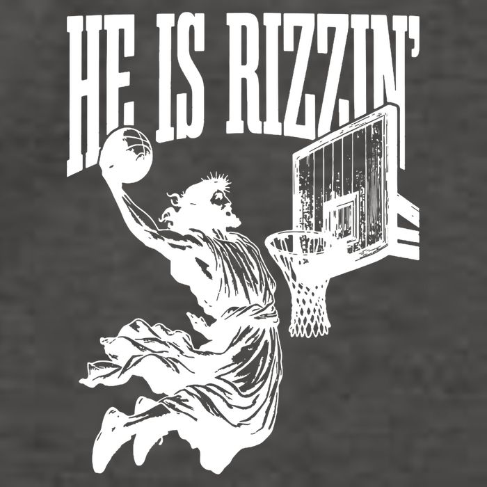 He Is Rizzin Funny Jesus Basketball Vector Backpack