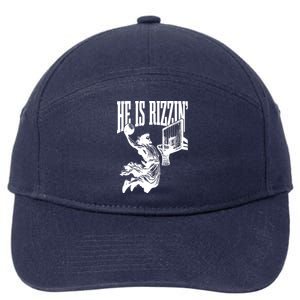 He Is Rizzin Funny Jesus Basketball 7-Panel Snapback Hat