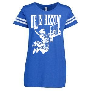 He Is Rizzin Funny Jesus Basketball Enza Ladies Jersey Football T-Shirt