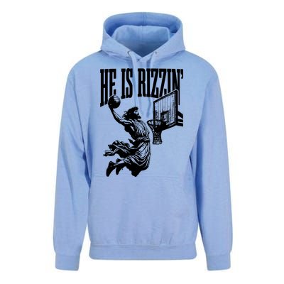 He Is Rizzin Funny Jesus Basketball Unisex Surf Hoodie