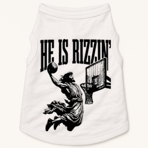 He Is Rizzin Funny Jesus Basketball Doggie Tank