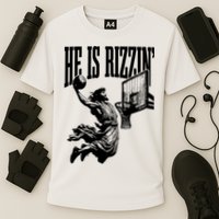 He Is Rizzin Funny Jesus Basketball Performance Shirt