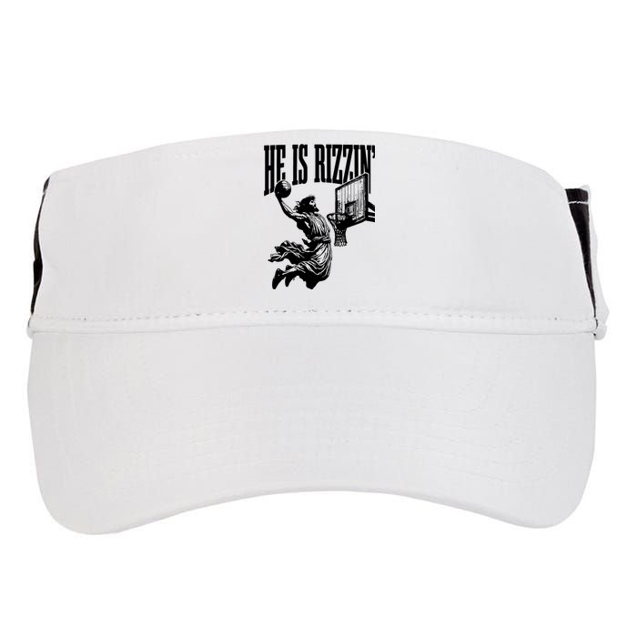 He Is Rizzin Funny Jesus Basketball Adult Drive Performance Visor