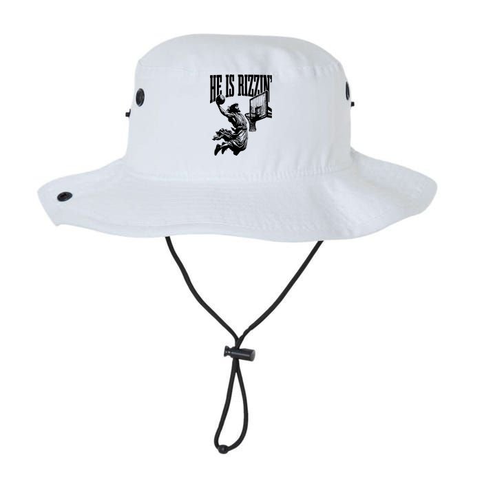 He Is Rizzin Funny Jesus Basketball Legacy Cool Fit Booney Bucket Hat