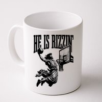 He Is Rizzin Funny Jesus Basketball Mug