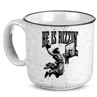 He Is Rizzin Funny Jesus Basketball 15oz Campfire Ceramic Mug