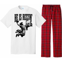 He Is Rizzin Funny Jesus Basketball Pajama Set