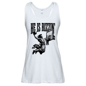 He Is Rizzin Funny Jesus Basketball Ladies Essential Flowy Tank