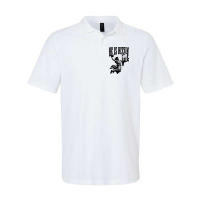 He Is Rizzin Funny Jesus Basketball Polo