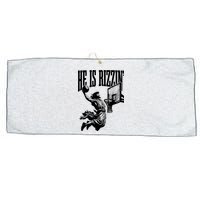 He Is Rizzin Funny Jesus Basketball Large Microfiber Waffle Golf Towel