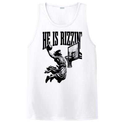 He Is Rizzin Funny Jesus Basketball PosiCharge Competitor Tank