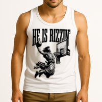He Is Rizzin Funny Jesus Basketball Tank Top
