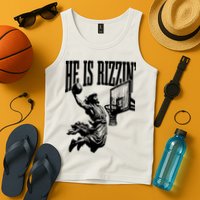 He Is Rizzin Funny Jesus Basketball Tank Top
