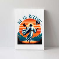 He Is Rizzin Basketball Jesus Retro Easter Christian Canvas