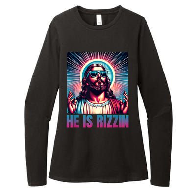 He Is Rizzin Jesus Is Rizzen Womens CVC Long Sleeve Shirt