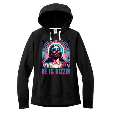 He Is Rizzin Jesus Is Rizzen Women's Fleece Hoodie