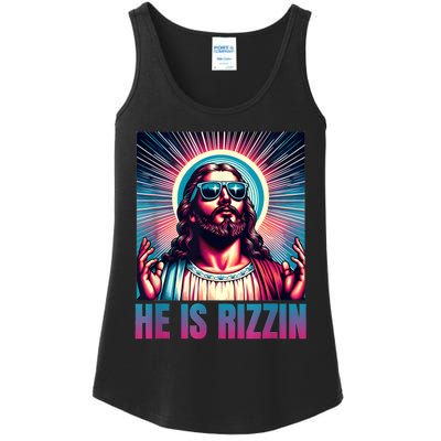 He Is Rizzin Jesus Is Rizzen Ladies Essential Tank