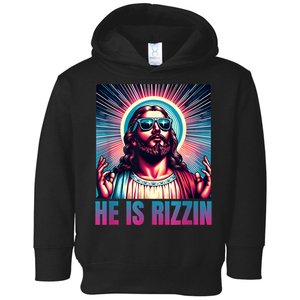 He Is Rizzin Jesus Is Rizzen Toddler Hoodie