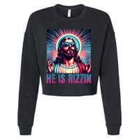 He Is Rizzin Jesus Is Rizzen Cropped Pullover Crew