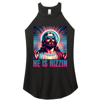 He Is Rizzin Jesus Is Rizzen Women's Perfect Tri Rocker Tank