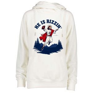 He Is Rizzin Allen Playing Football Game Day Sports Allen Womens Funnel Neck Pullover Hood