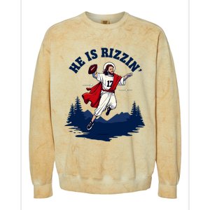 He Is Rizzin Allen Playing Football Game Day Sports Allen Colorblast Crewneck Sweatshirt