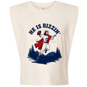 He Is Rizzin Allen Playing Football Game Day Sports Allen Garment-Dyed Women's Muscle Tee