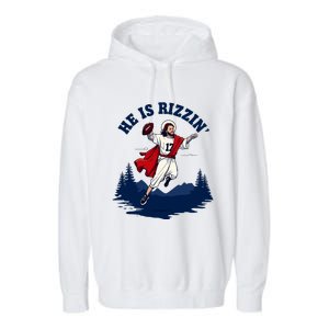 He Is Rizzin Allen Playing Football Game Day Sports Allen Garment-Dyed Fleece Hoodie