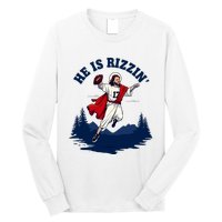 He Is Rizzin Allen Playing Football Game Day Sports Allen Long Sleeve Shirt