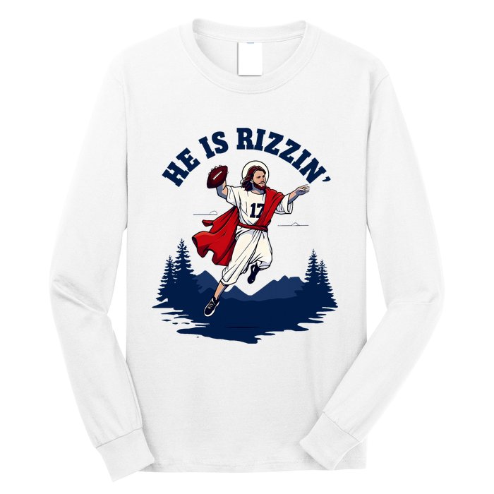 He Is Rizzin Allen Playing Football Game Day Sports Allen Long Sleeve Shirt