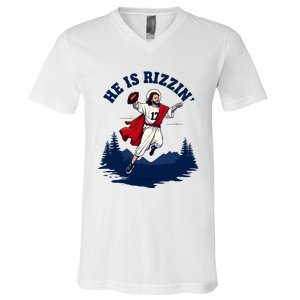 He Is Rizzin Allen Playing Football Game Day Sports Allen V-Neck T-Shirt