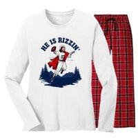 He Is Rizzin Allen Playing Football Game Day Sports Allen Women's Long Sleeve Flannel Pajama Set 