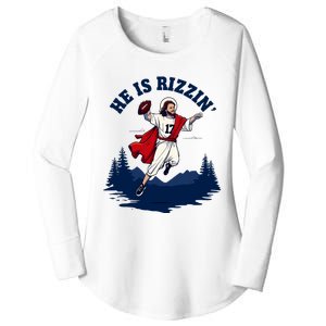 He Is Rizzin Allen Playing Football Game Day Sports Allen Women's Perfect Tri Tunic Long Sleeve Shirt