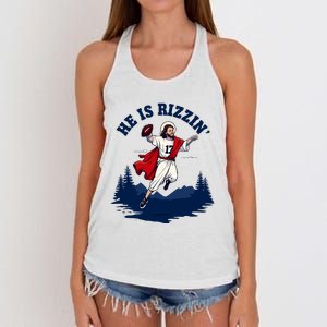 He Is Rizzin Allen Playing Football Game Day Sports Allen Women's Knotted Racerback Tank