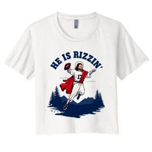 He Is Rizzin Allen Playing Football Game Day Sports Allen Women's Crop Top Tee