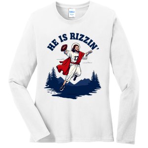 He Is Rizzin Allen Playing Football Game Day Sports Allen Ladies Long Sleeve Shirt