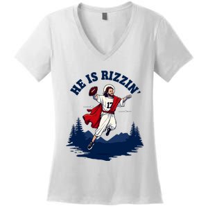 He Is Rizzin Allen Playing Football Game Day Sports Allen Women's V-Neck T-Shirt