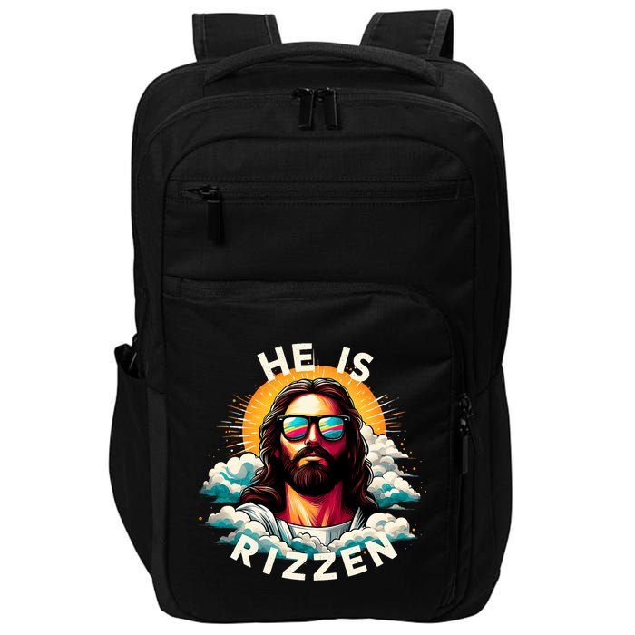He Is Rizzen Christian Jesus Is Rizzen Christian Religious Impact Tech Backpack