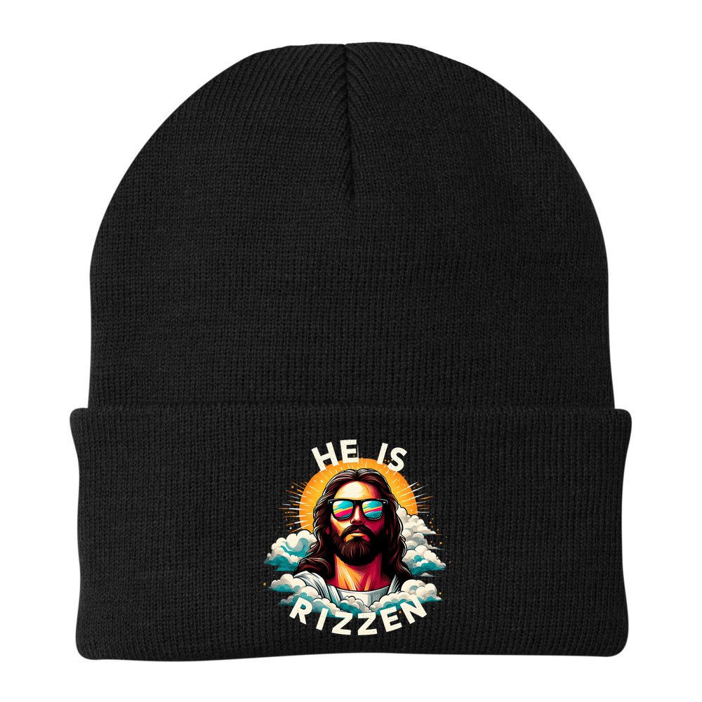 He Is Rizzen Christian Jesus Is Rizzen Christian Religious Beanie