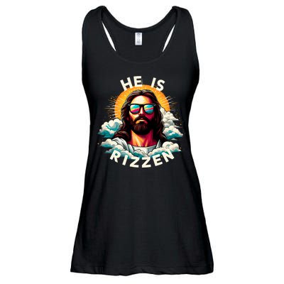 He Is Rizzen Christian Jesus Is Rizzen Christian Religious Ladies Essential Flowy Tank