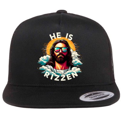 He Is Rizzen Christian Jesus Is Rizzen Christian Religious Flatbill Hat