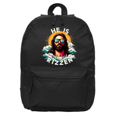 He Is Rizzen Christian Jesus Is Rizzen Christian Religious 16 in Basic Backpack