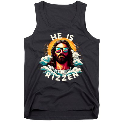 He Is Rizzen Christian Jesus Is Rizzen Christian Religious Tank Top