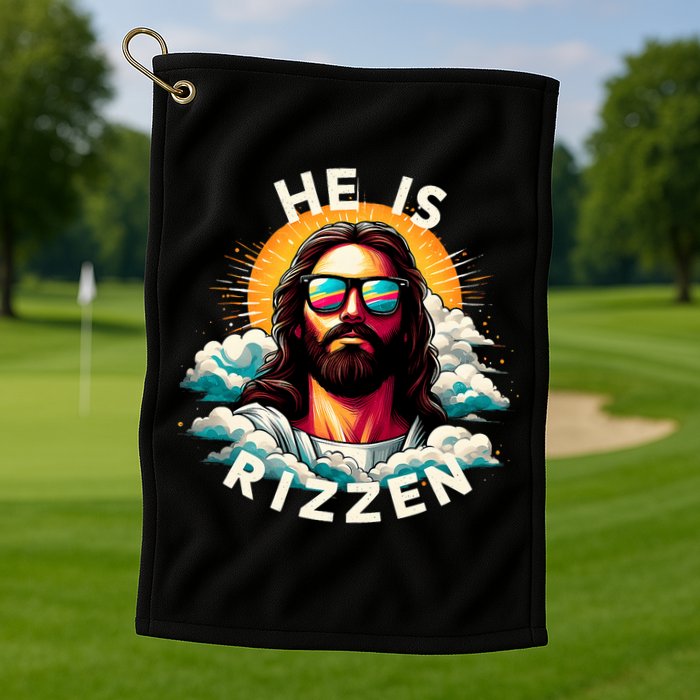 He Is Rizzen Christian Jesus Is Rizzen Christian Religious Golf Towel