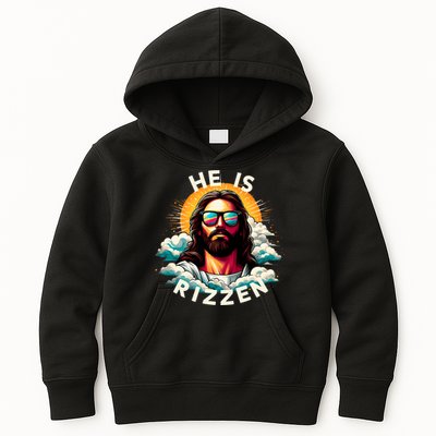 He Is Rizzen Christian Jesus Is Rizzen Christian Religious Kids Hoodie